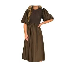 Anthropologie Sofie the Label Tori Contrast Midi Dress *IN Beige Cream*